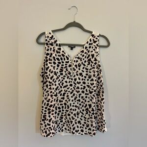 Express Black and White Leopard Print Tank Top